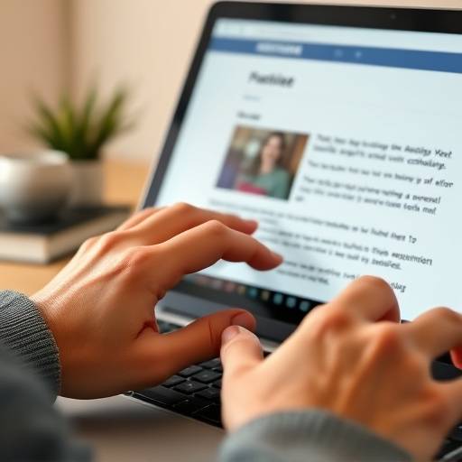 Een close-up van een persoon die een schermlezer gebruikt om een website te bedienen, met nadruk op de technische hulpmiddelen.